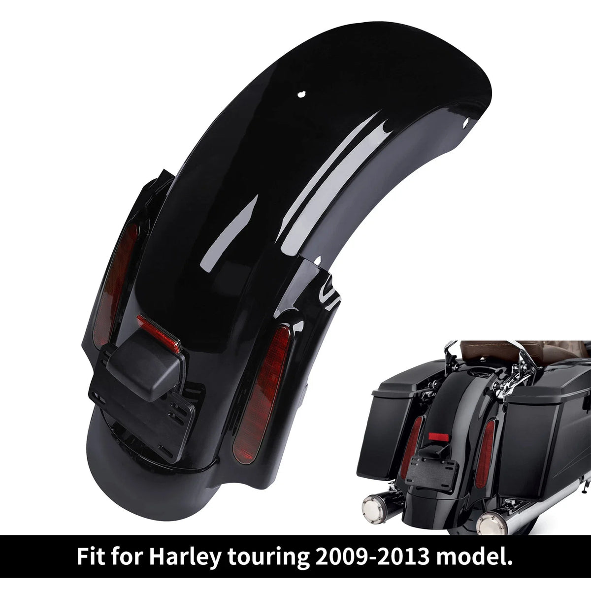 5" Stretched Hard Saddlebags & Rear LED Fender for Harley Street Road Glide (2009–2013)