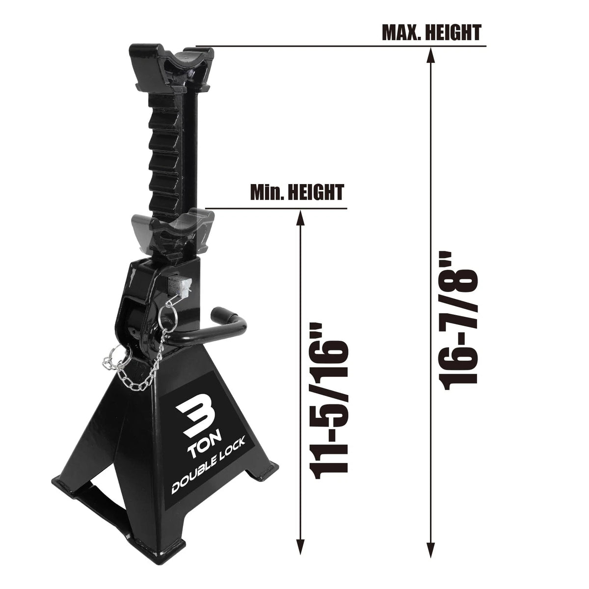2X Heavy Duty Jack Stands 3 Ton Capacity with Double Locking Pins