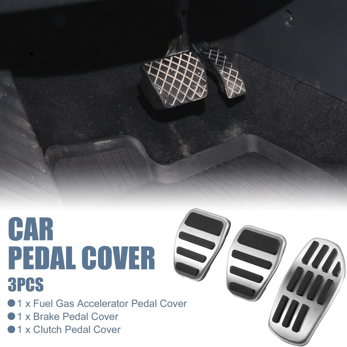 Set of 4 Accelerator and Brake Pedal Covers for Nissan Qashqai J11 (2016)
