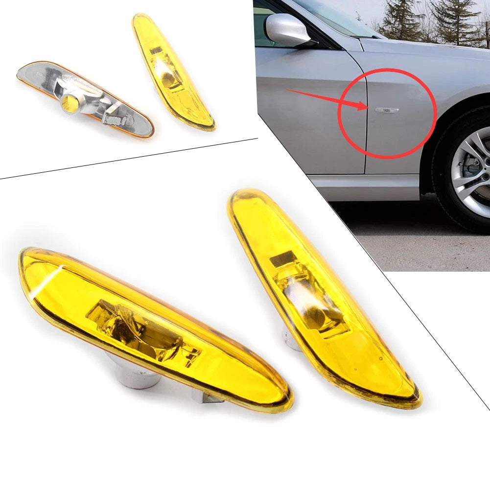 Side Marker Light Turn Signal Lamp Pair for BMW E46 4DR (2002–2005) Yellow