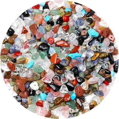 400pcs Multicolor Natural Chip Stone Beads 5-8mm