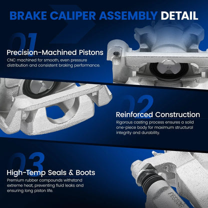 2X Rear Brake Caliper with Bracket for Mitsubishi Outlander Sport RVR (2013–2018)