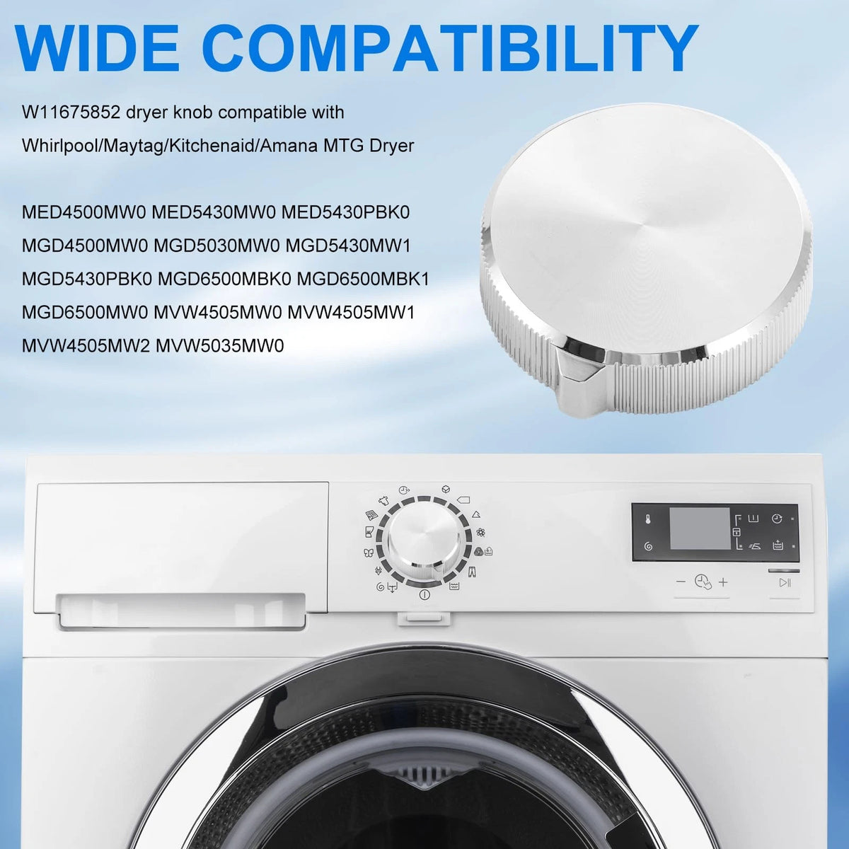Dryer Knob for Maytag Washer Dryer (W11675852, W11328381)