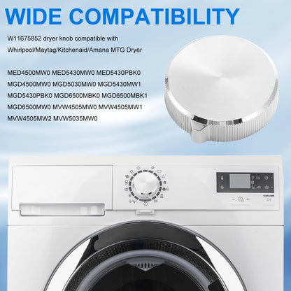 Dryer Knob for Maytag Washer Dryer (W11675852, W11328381)