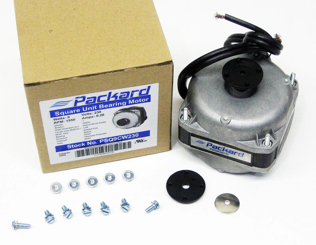 Square Shaded Pole Unit Bearing Motor 9W 230V 1550 RPM for