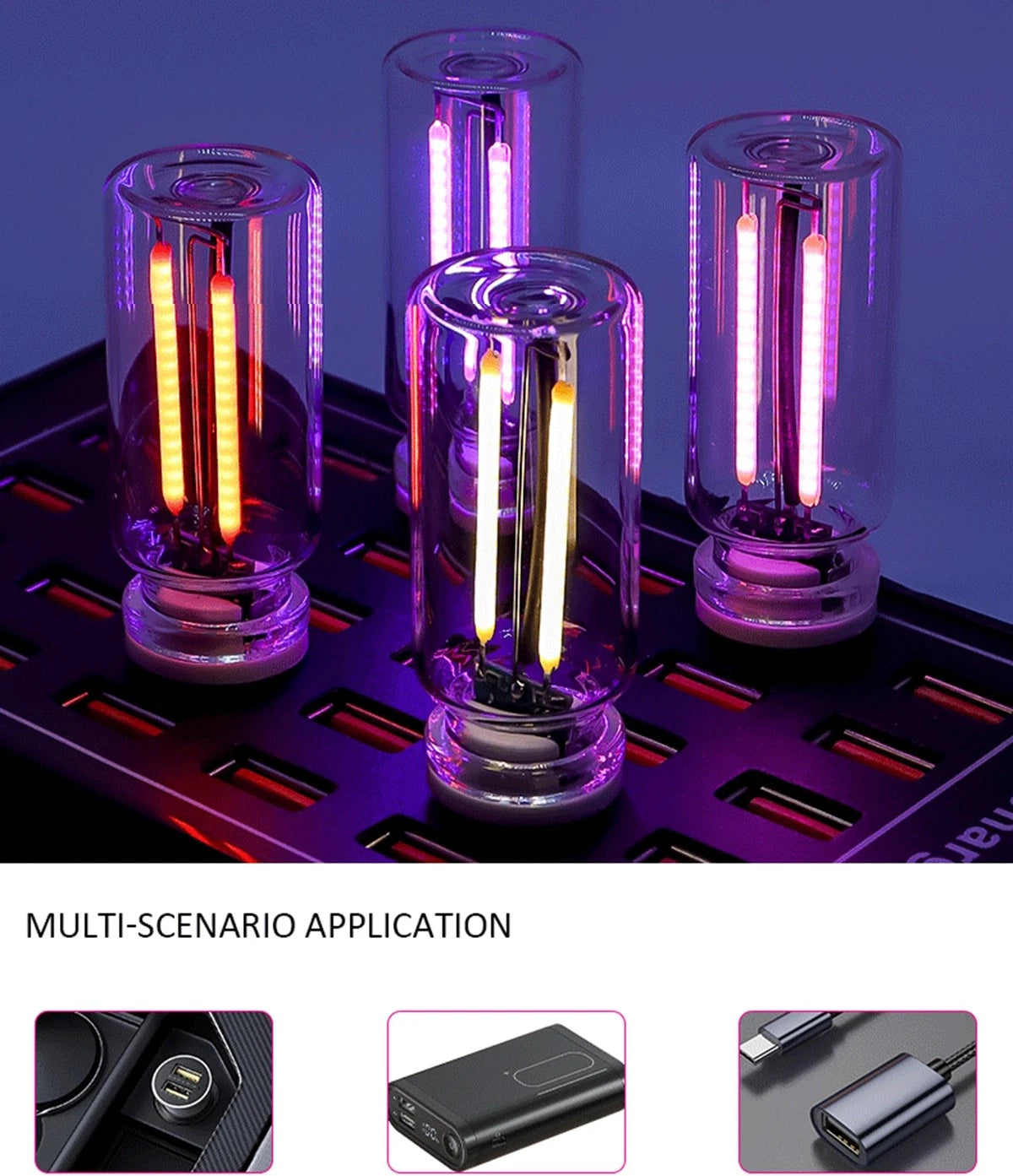 Mini Car USB Night Light for Universal Fit (2010–2023) - Dimmable, Plug & Play