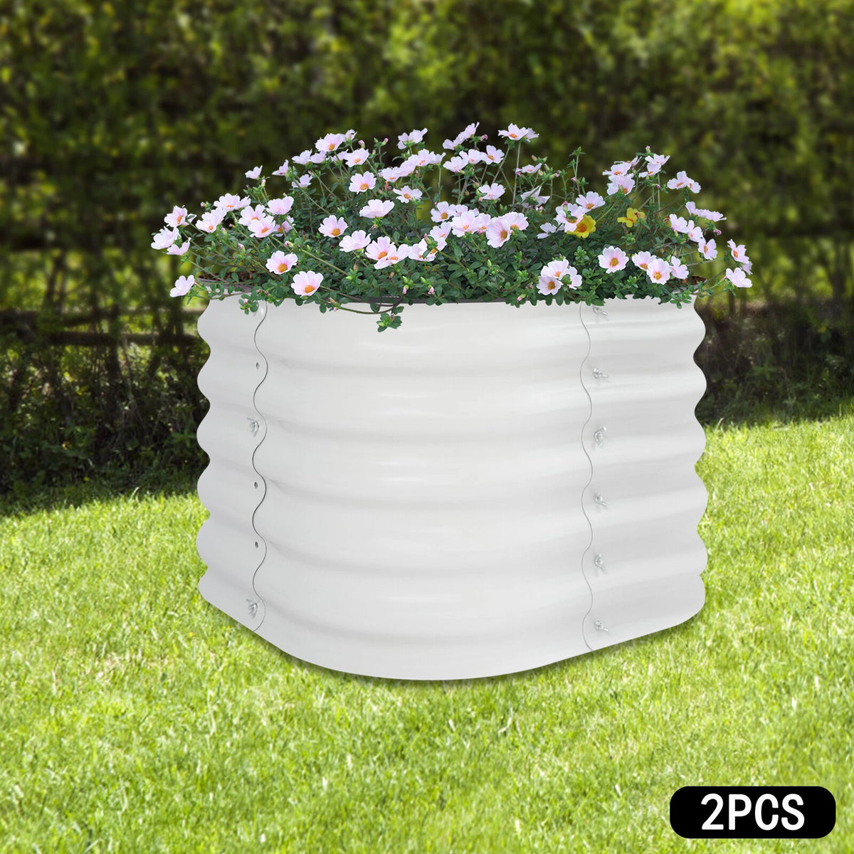 2X Raised Garden Bed Round Planter Box for Outdoor Balcony Gardening