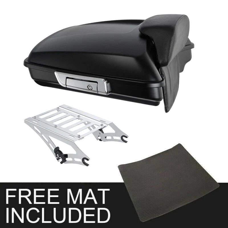 Matte Black Razor Trunk Backrest Mount for Harley Touring Road Glide (2014–2026)