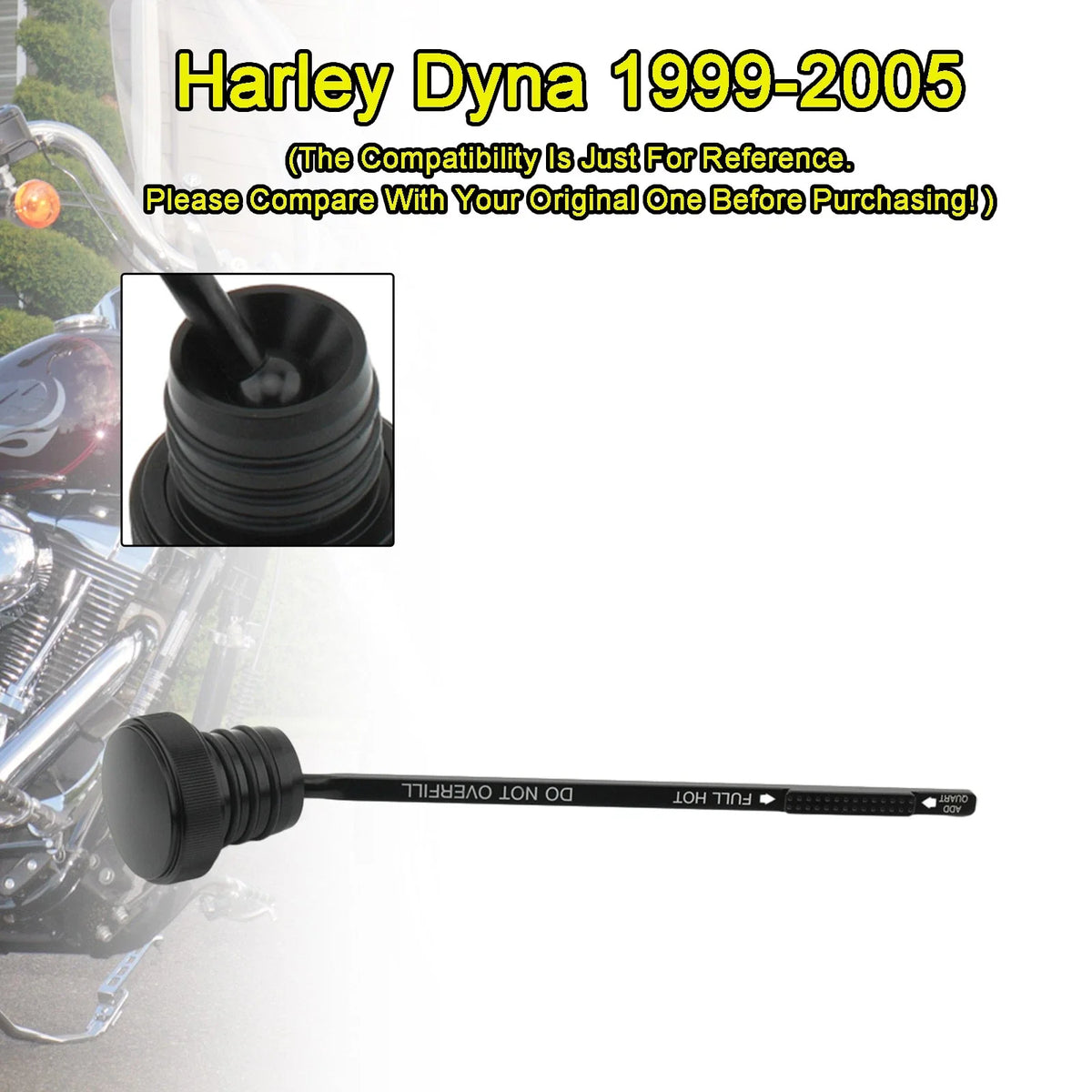 Oil Dipstick Tank Cap Plug 0710-0150 for Harley Davidson Dyna FXD FXDX FXDL (1999–2005)