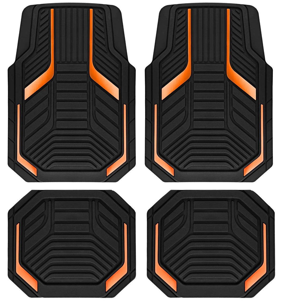 Set of 4 Heavy Duty Rubber Floor Mats for Universal Fit