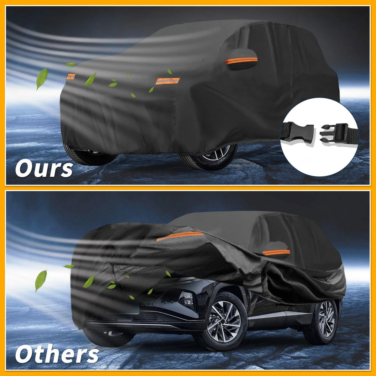 Waterproof All Weather Car Cover for Hyundai Tucson (2016–2023) 190T-PU Zipper