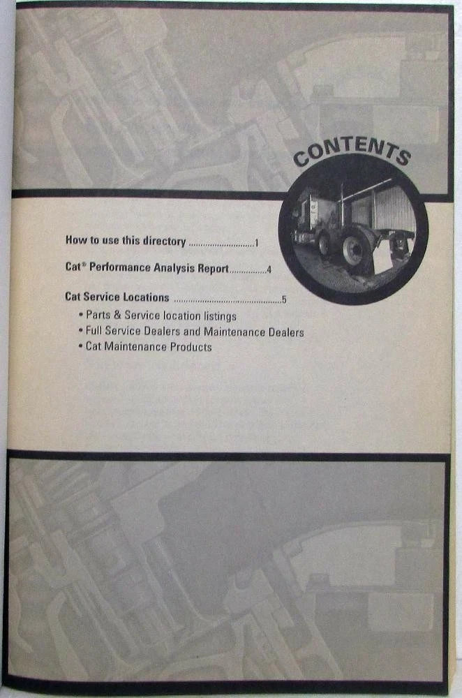 Caterpillar Truck Engine Parts and Service Directory for Caterpillar (2000–2001)