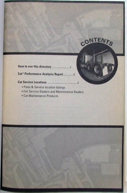Caterpillar Truck Engine Parts and Service Directory for Caterpillar (2000–2001)