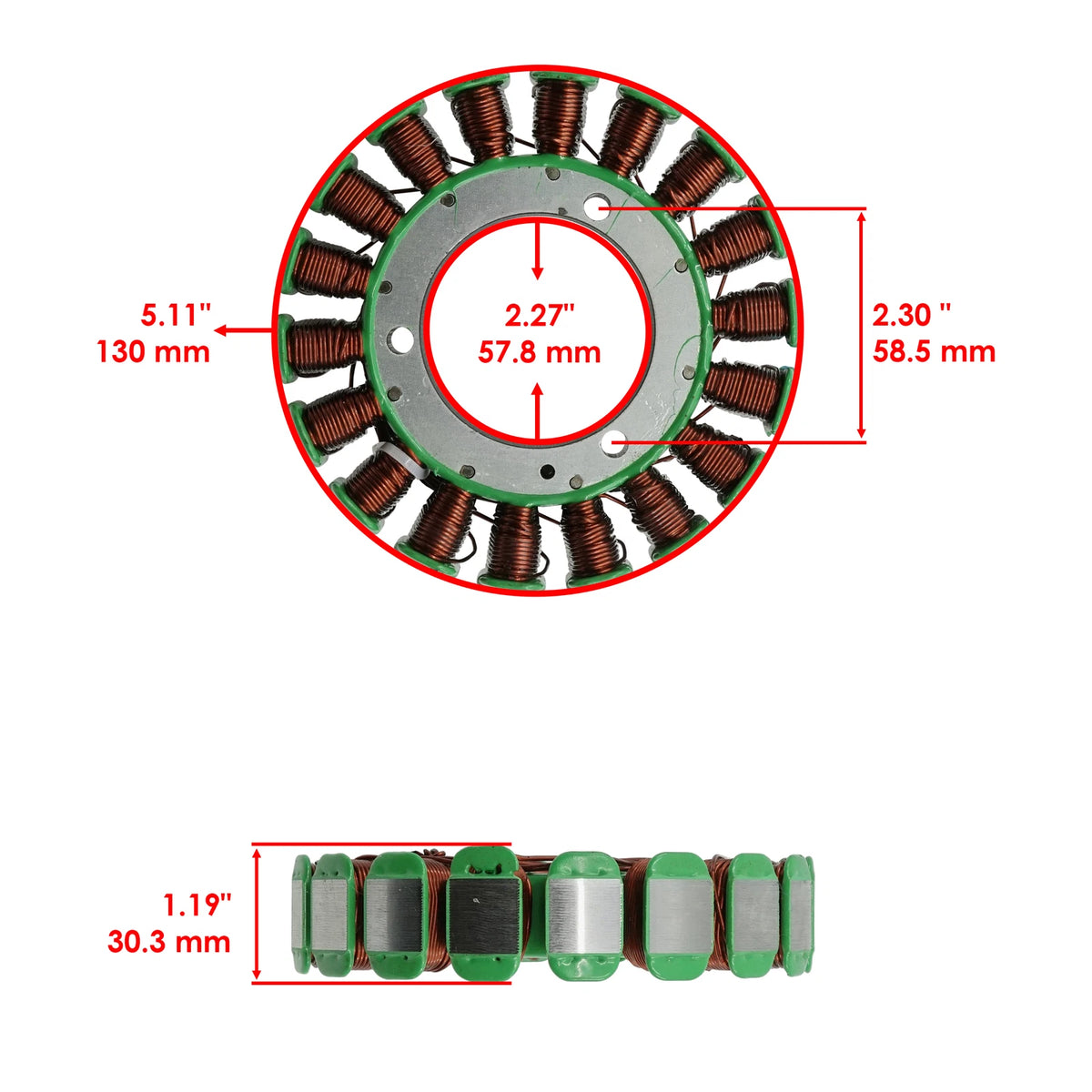 Stator for Yamaha V-STAR 1100 XVS1100 (1999–2009) ST176 - LAR, 5KS-81410-00-00, 5EL-81410-00-00