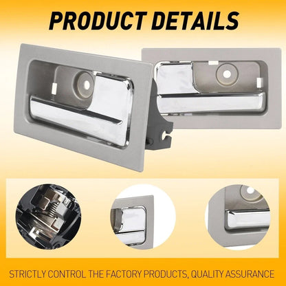 Set of 2 Platinum Chrome Interior Door Handles for Ford F150 (2009–2014)