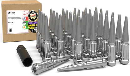 32 Pcs 9/16"-18 Spike Spline Lug Nuts for Ford Ram Chevrolet Trucks