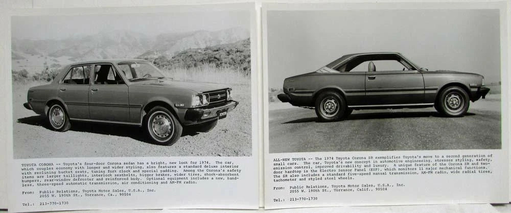 Press Kit for Toyota Corona Pickup Corolla (1974)