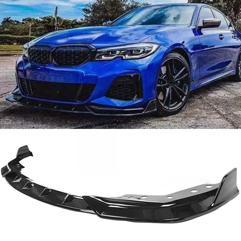 GT Style Gloss Black Front Bumper Lip Kit for BMW G20 M340i 330i (2019–2022)