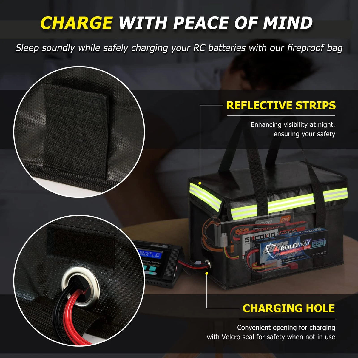 Large Lipo Battery Bag for Automotive Use (15 x 8.5 x 10 inch)