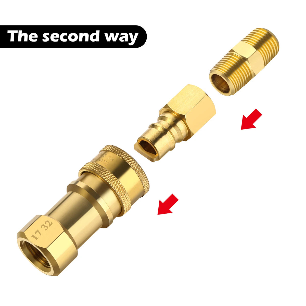 3/8 Inch LP Gas Propane Hose Quick Connect Fittings Disconnect Kit