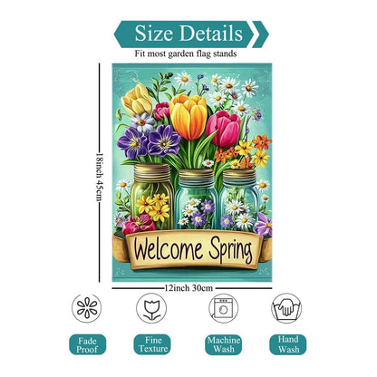 Floral Garden Flag 12x18 Inch Double Sided Multicolor
