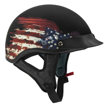 Solid Flat Black Half Face Motorcycle Helmet for Medium Size (Safety Approved)