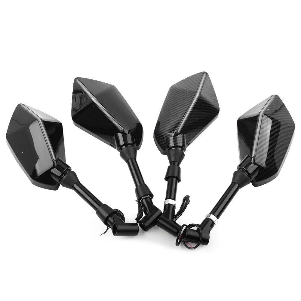 LED Turn Signal Side Mirrors for Kawasaki Ninja Z750 (10MM)