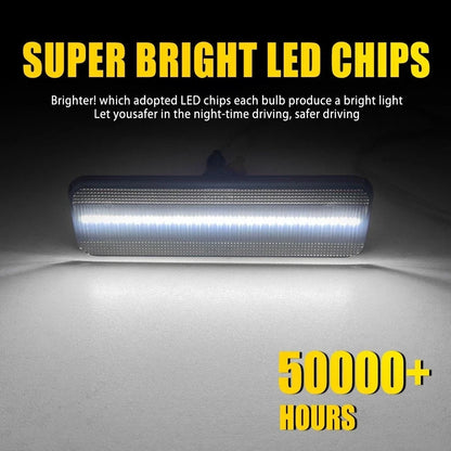 2X White LED Front + Rear Side Marker Lights for Dodge Charger (1972–1974, 1984–1987)