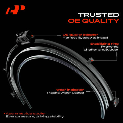 Set of 2 Windshield Wiper Blades for Mercedes-Benz CLS550 (2012–2018)