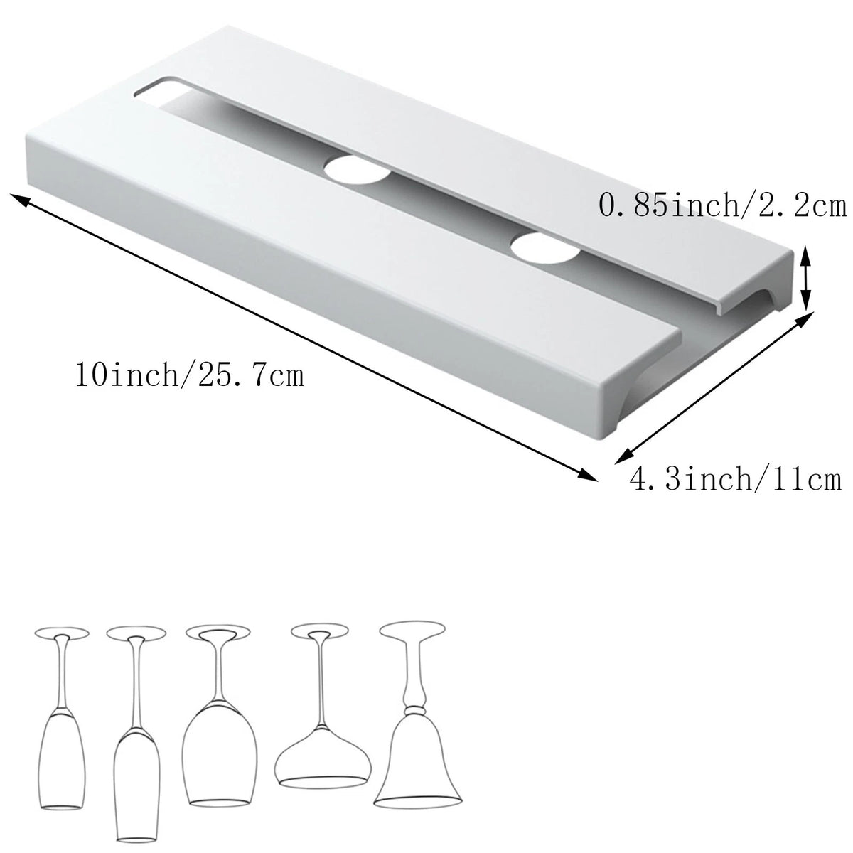 4X Under Shelf Cabinet Wine Glass Holder Rack