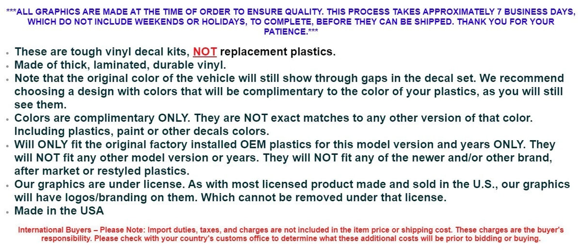 Decal Graphic Kit for Suzuki LTZ400, Kawasaki KFX400 (2003–2008)