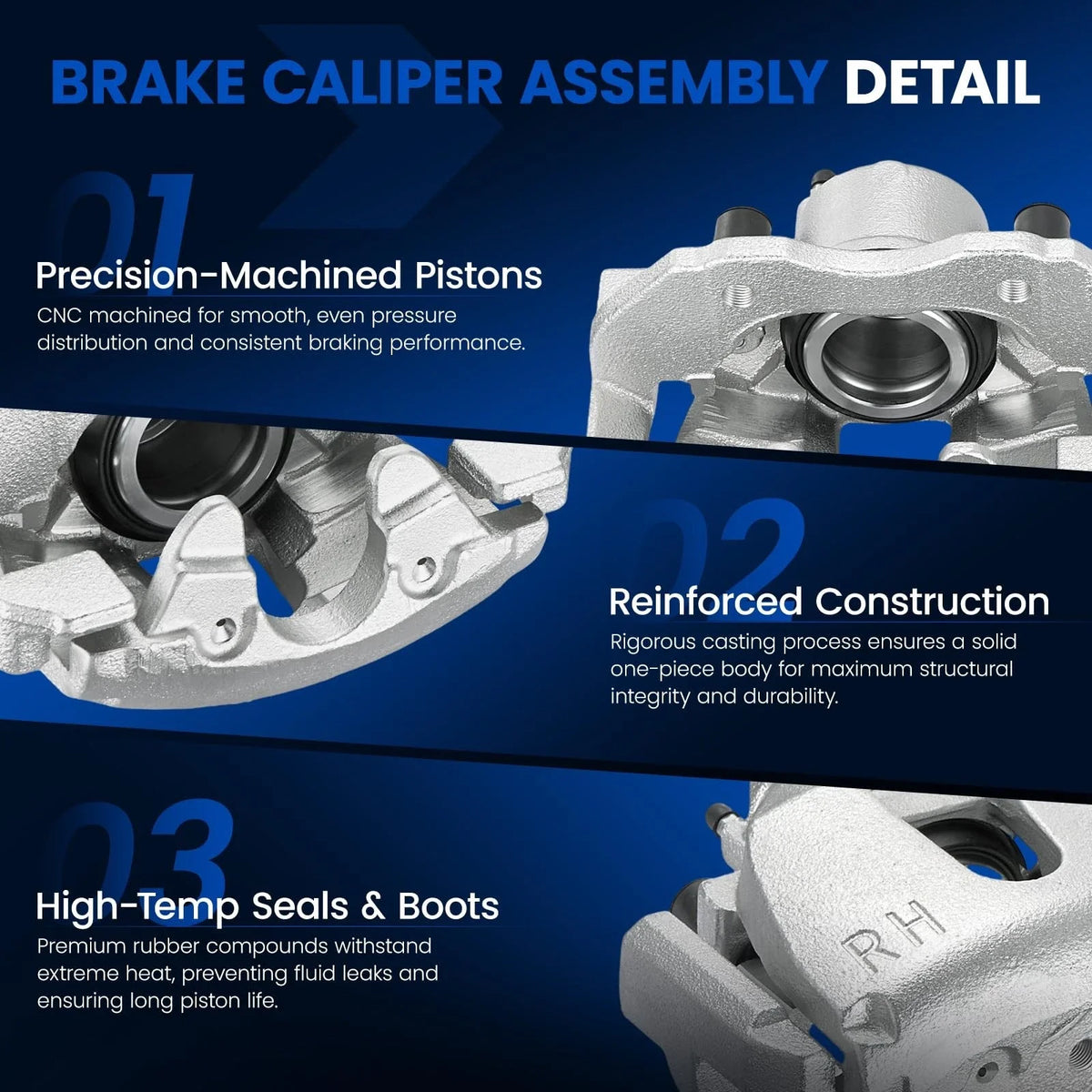 Front Disc Brake Caliper with Bracket for Mazda 3 2.0L (2004–2013)