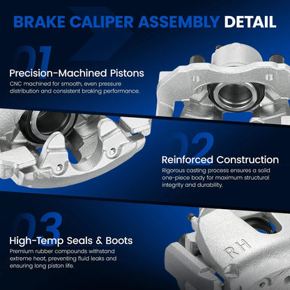Front Disc Brake Caliper with Bracket for Mazda 3 2.0L (2004–2013)