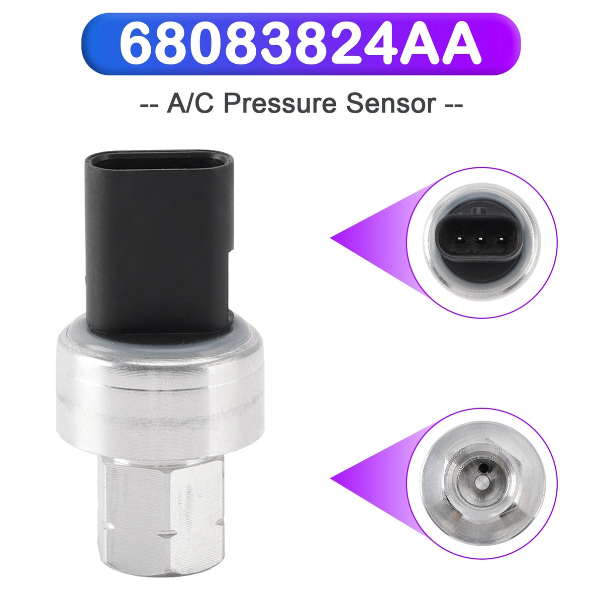 A/C Pressure Sensor for Ram 1500 2500 3500 (2012–2024) 68083824AA, 68156982AA