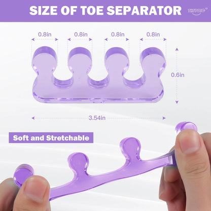Toe Separators for Women - Pedicure Spacers & Spreaders (Blue & Purple)