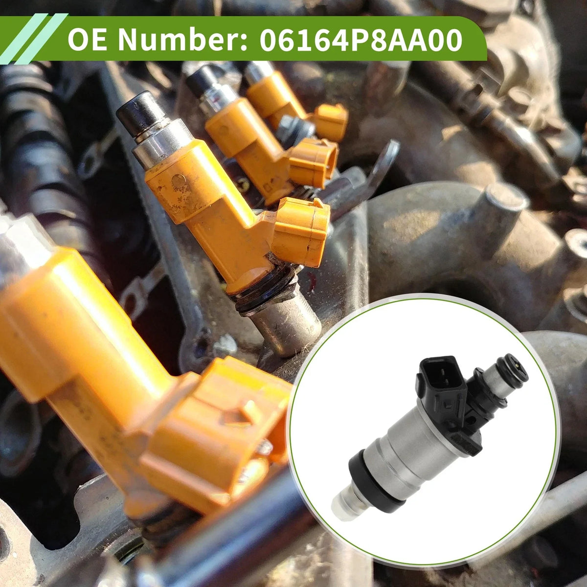 Fuel Injector No. 06164P8AA00 for Honda Civic EX (1999–2000) 1 Pc Black