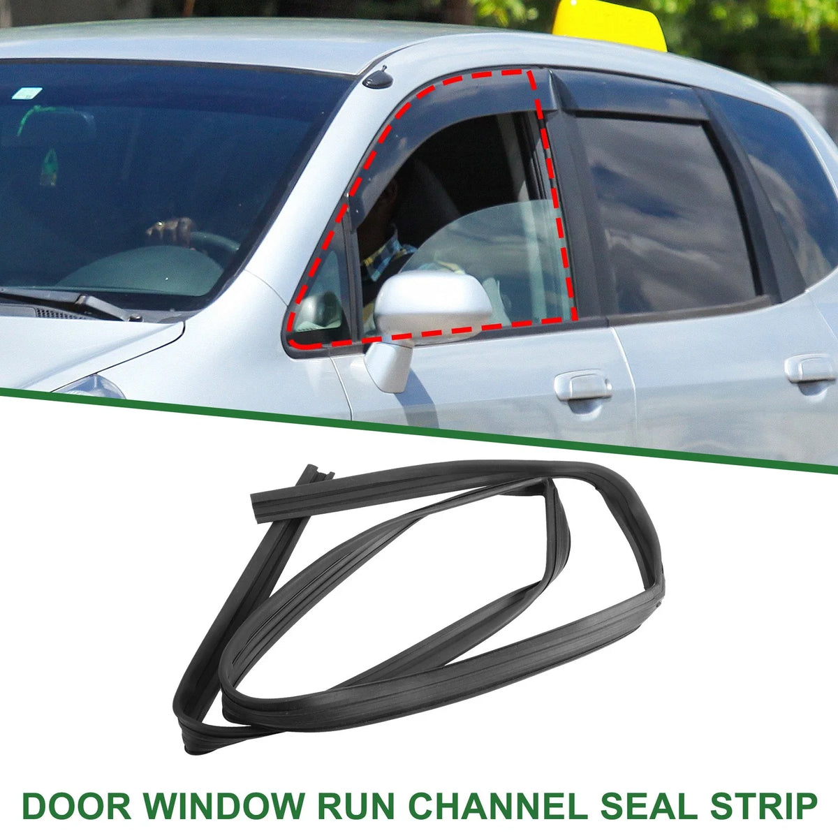 1Pc Front Right Door Window Run Channel Seal Strip for Honda Fit (2007–2020)
