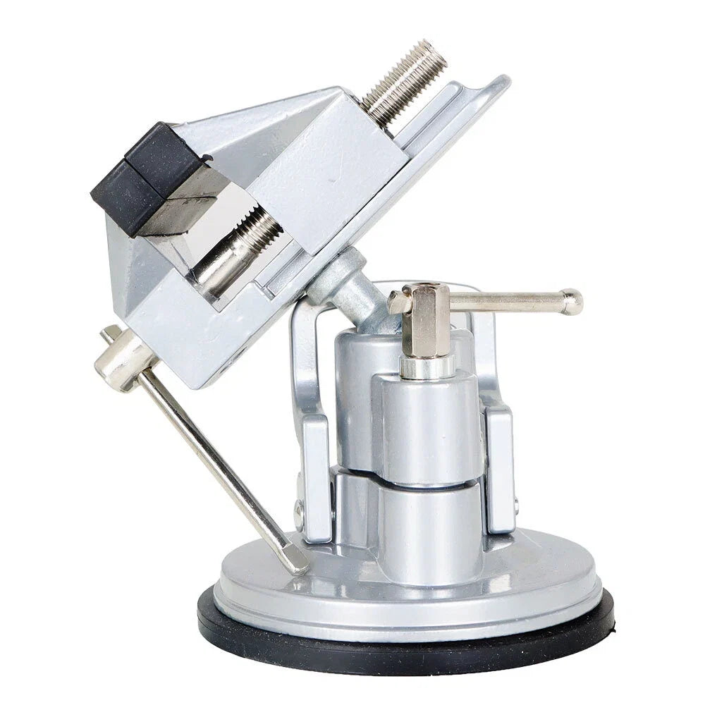 360-Degree Rotating Vacuum Base Vise 3.15 Inch Steel and Die Cast