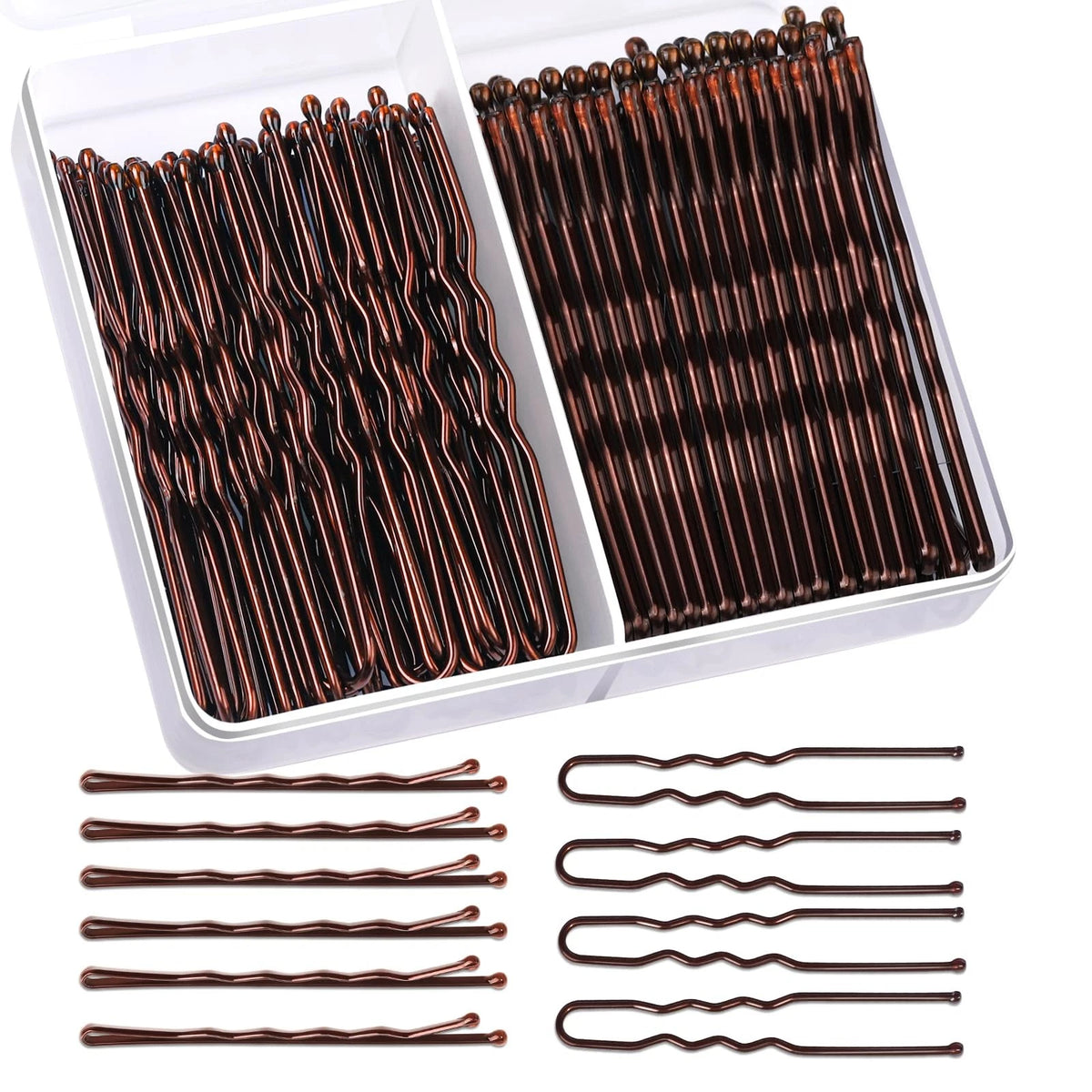 100 Bobby Pins for Women (Pack of 100) - Brown