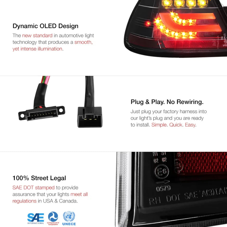 4X Black LED Taillights for BMW E46 3-Series Coupe (2000–2003) NTR6494B