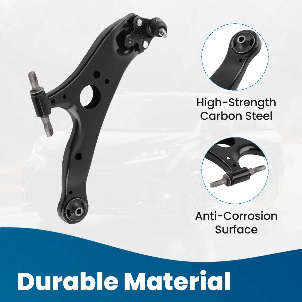 Passenger Side Suspension Control Arm w/ Ball Joint for Toyota Sienna (2011–2020)