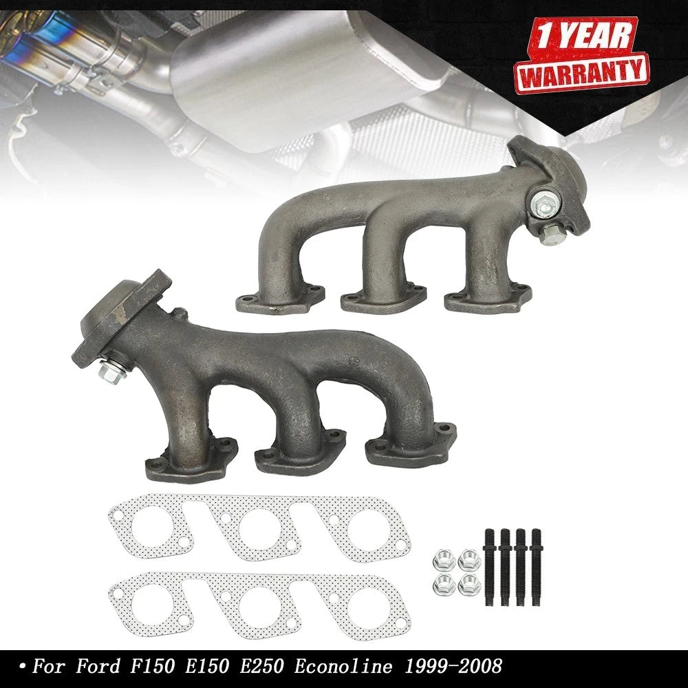 2X Exhaust Manifold for Ford F150 E150 E250 Econoline (1999–2008) 674-554, 674-555