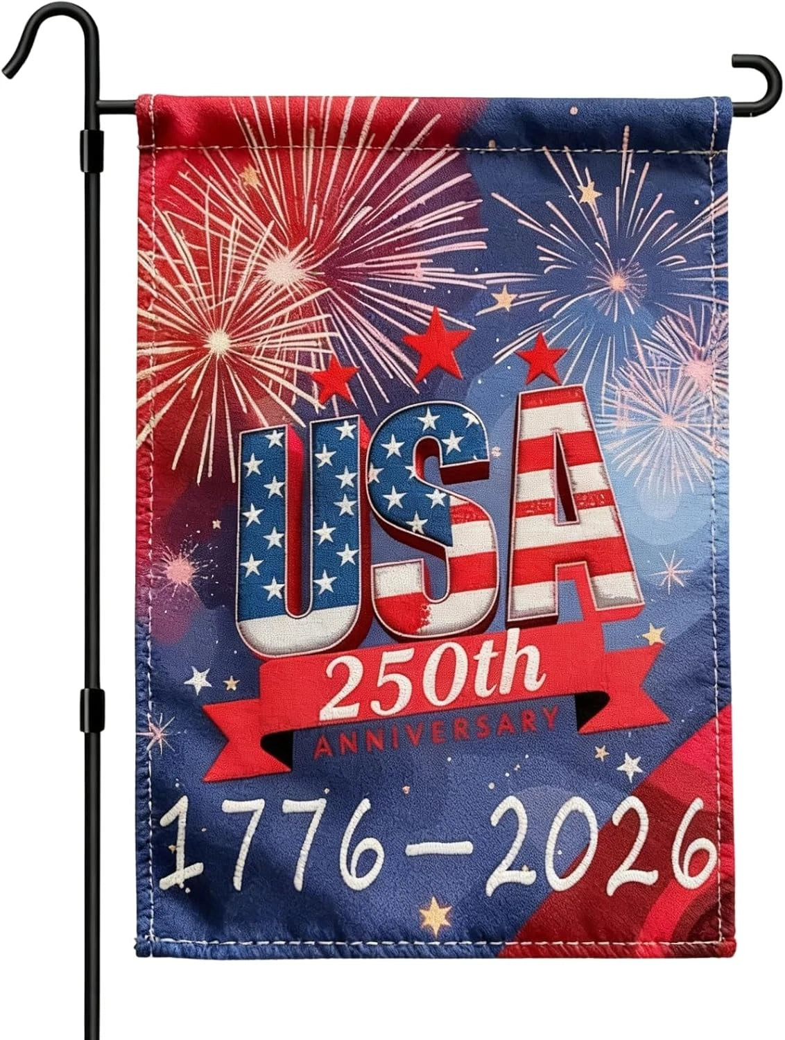 USA 250th Anniversary Garden Flag, 1776-2026 Double-Sided Patriotic