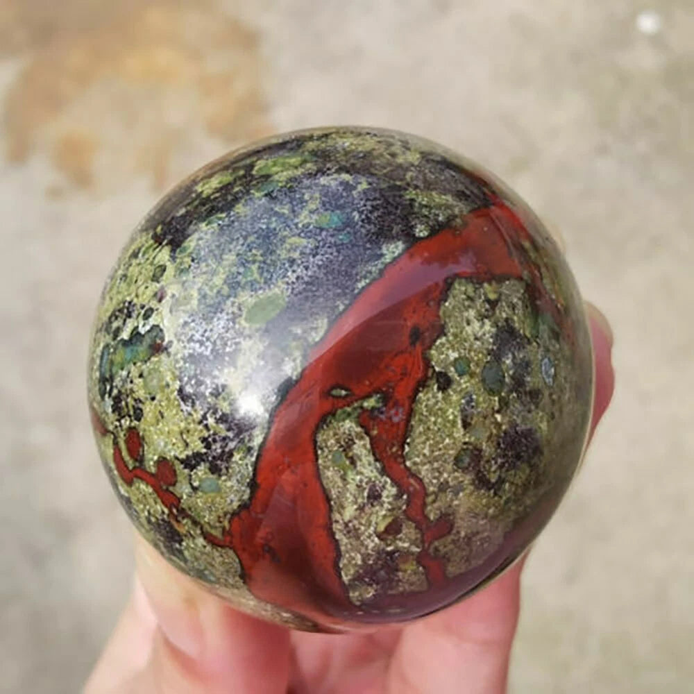 Natural Dragon Blood Stone Ball Quartz Crystal Sphere 45mm