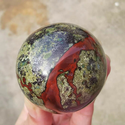 Natural Dragon Blood Stone Ball Quartz Crystal Sphere 45mm