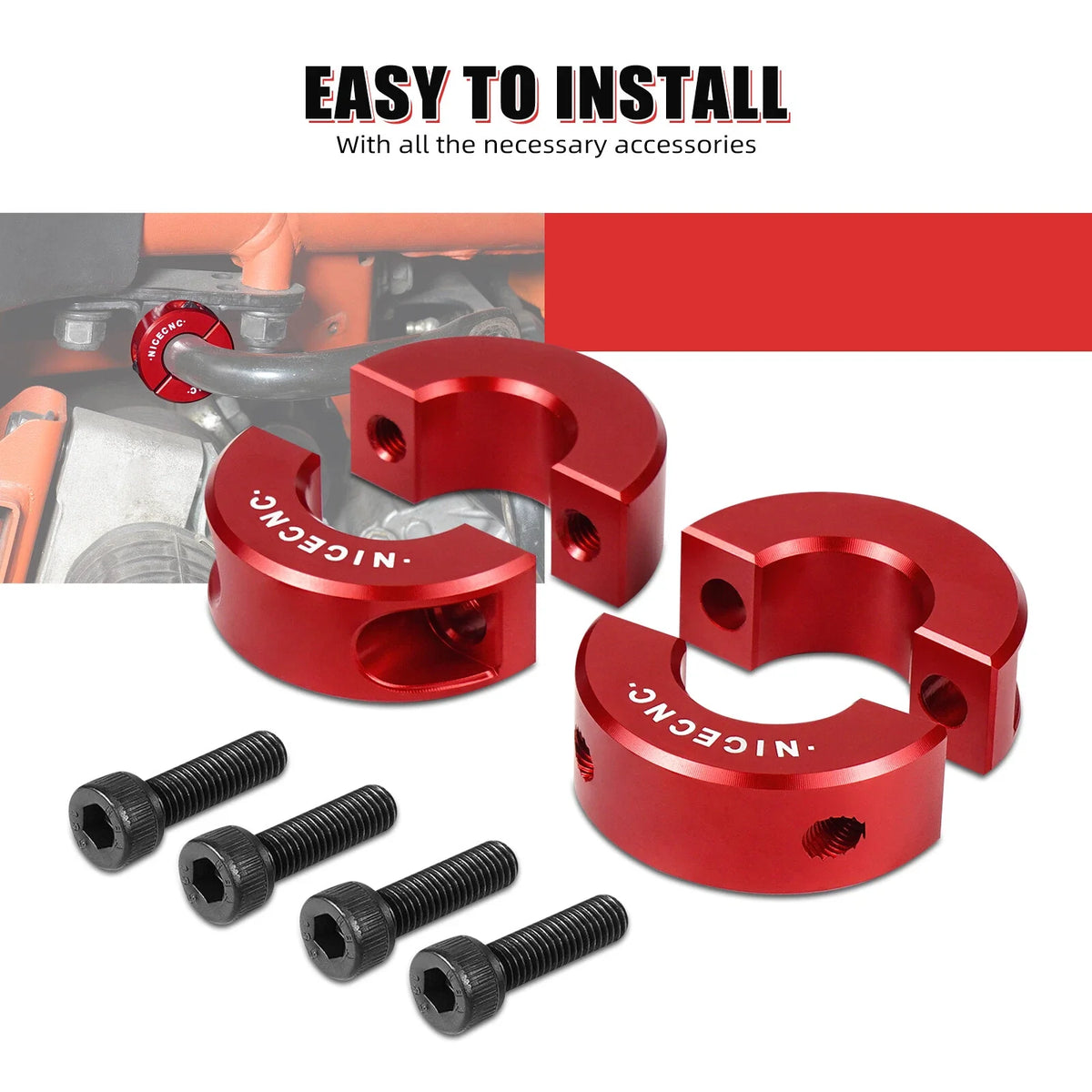 Aluminum Alloy Front Sway Bar Clamping Collars for Can-Am Maverick X3 (2018–2021)
