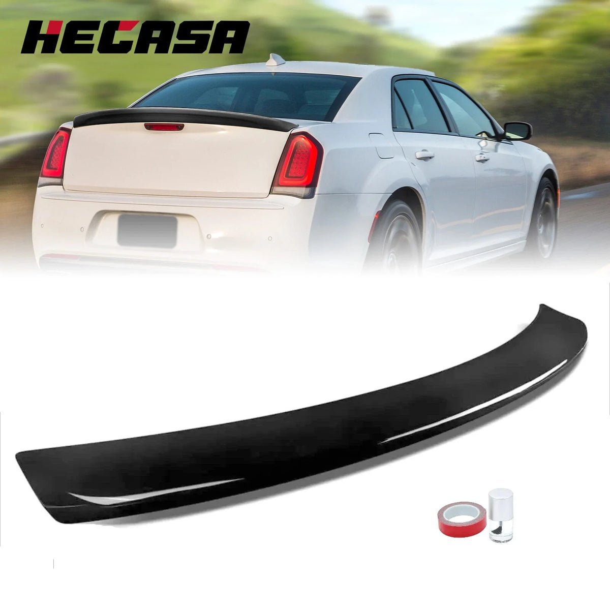 Trunk Rear Spoiler Wing Lip for Chrysler 300 300S 300C (2011–2023) Glossy Black