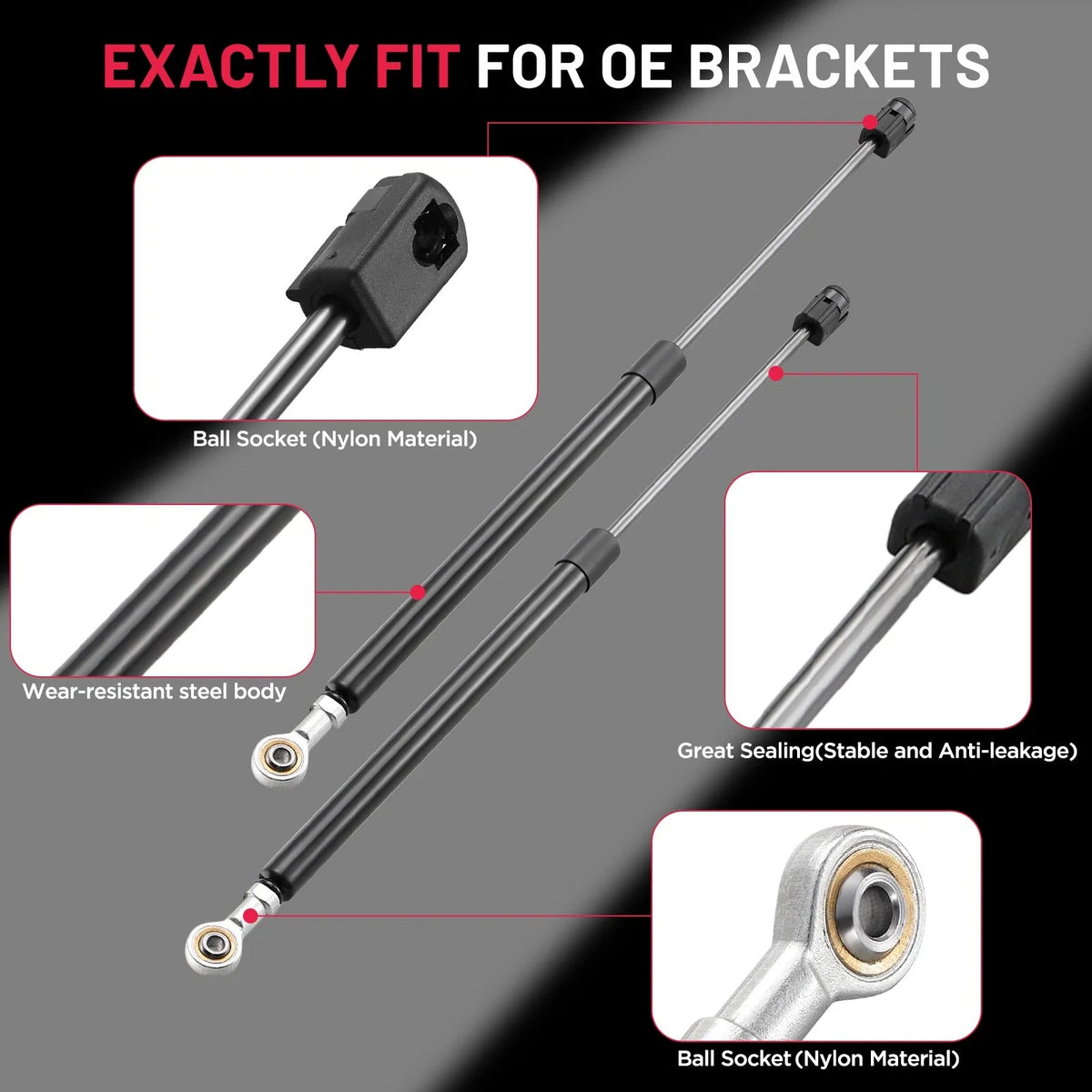 2pcs Rear Window Glass Lift Support Gas Shock Struts for Ford Explorer (1991–2002)