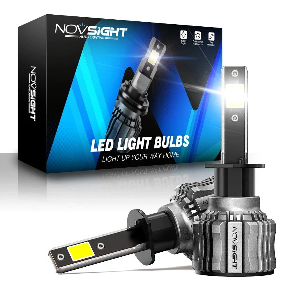 2X H1 LED Headlight Bulbs Kit 15000LM 6500K 72W Dual Beam for NOVSIGHT