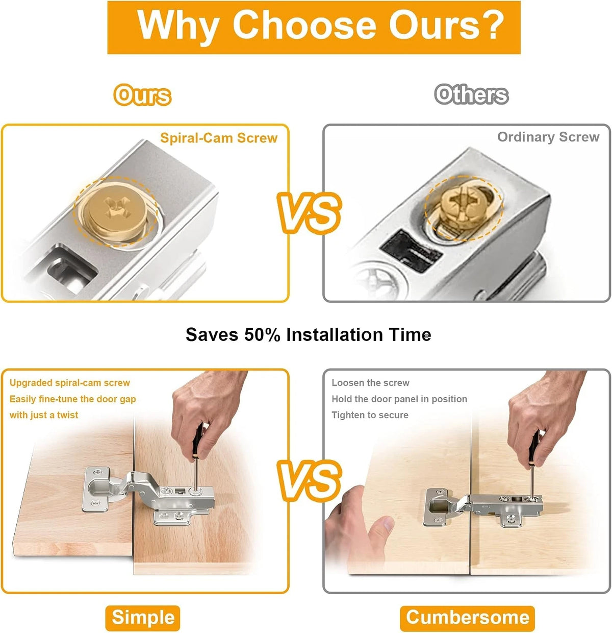 2X Soft Close Cabinet Hinges for Frameless Cabinets